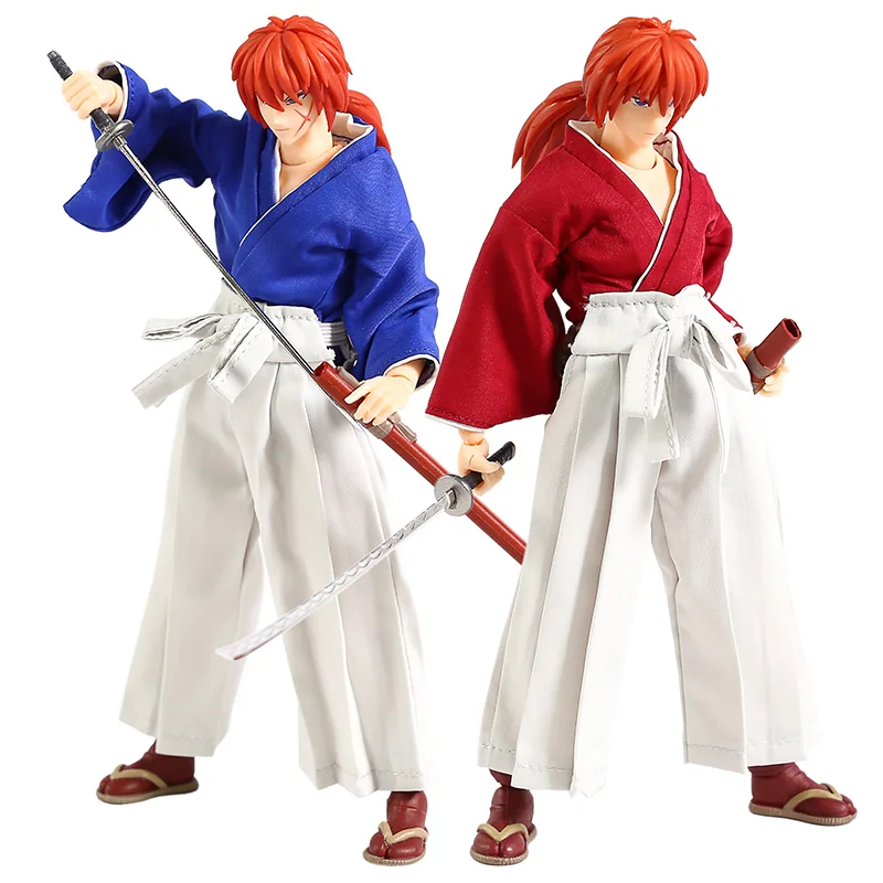 Rurouni Kenshin Himura Kenshin ПВХ фигурка Коллекционная модель игрушки(настоящая одежда