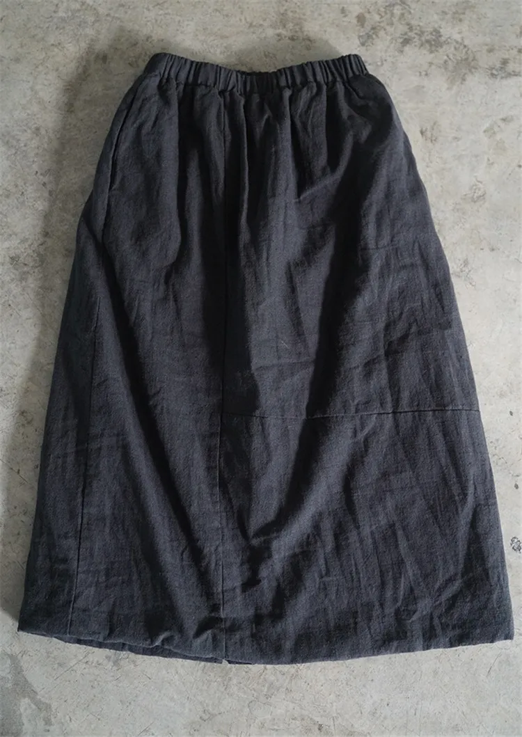 SCUWLINEN,, зимние женские юбки, винтажные, одноцветные, эластичная резинка на талии, подходят ко всему, толстые, теплые, хлопковые, стеганые юбки, Jupe Femme P160
