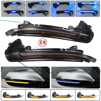 

Car LED Dynamic Turn Signal Light Rear View Side Mirror Light Indicator for- A6 RS6 4G C7 7.5 2012-2018 Blue-Yellow