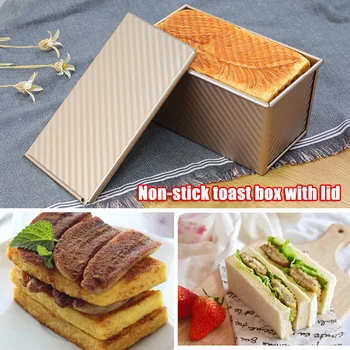 

Loaf Pan with Cover Quick Release Bread Toast Mold Non-Stick Bakeware Carbon Steel Loaf Pan can CSV