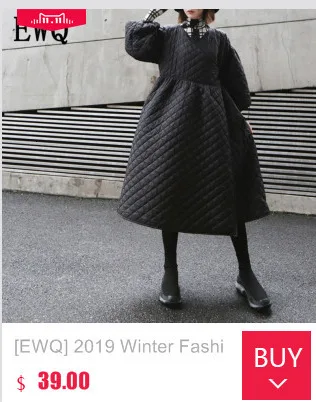 [EWQ], осенне-зимний пуховик с капюшоном, воротником и длинным рукавом, однотонный, из кусков, на белом утином пуху, толстый, винтажный, пуховик для женщин, AH64200