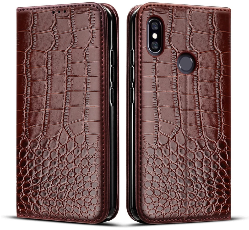 Phone Case for Xiaomi MI A2 Lite Case Crocodile texture leather Phone Cover for Xiomi MI A2 MiA2 LITE case flip Coque xiaomi leather case chain