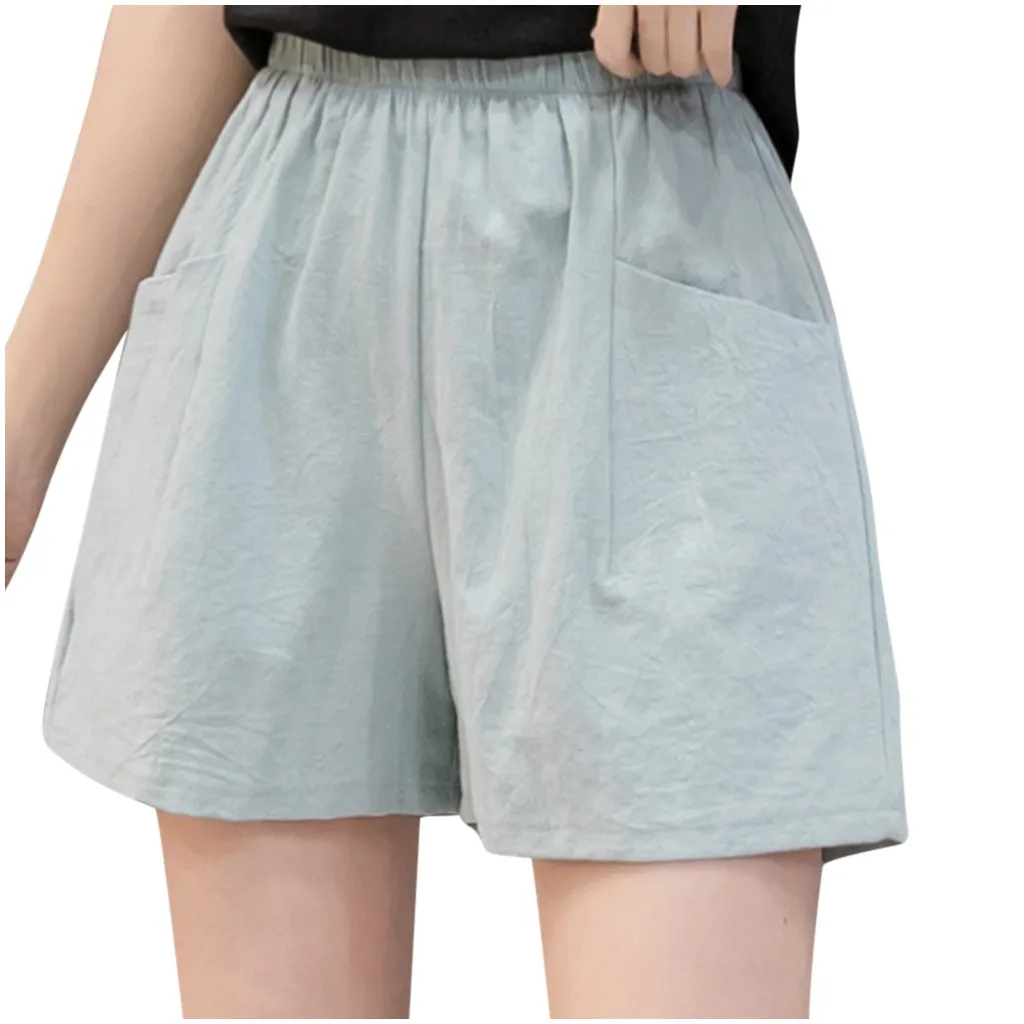 womens high waisted linen shorts