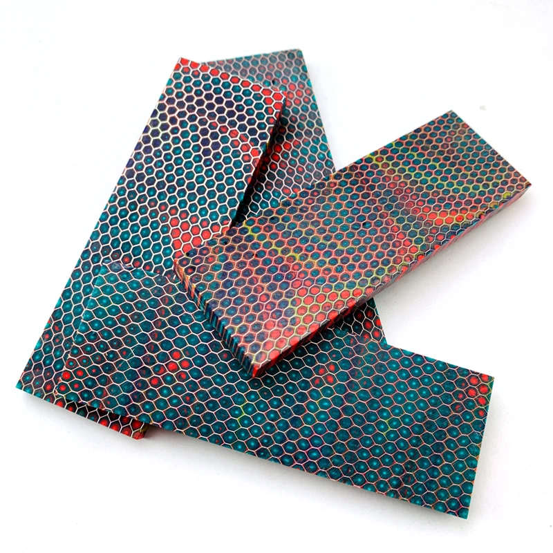 C-Tek Diamond pattern Honeycomb resin board Knife handle material DIY knife parts-1pair