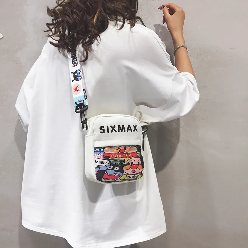 

Canvas Bag Women's 2019 New New Style Funny Ugly meng kuan with Shoulder Cartoon Student Network Red Versatile Shoulder Bag