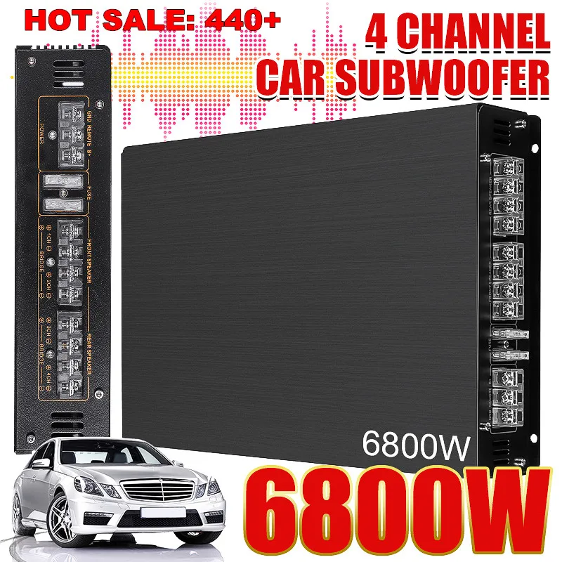 

12V 6800W Car Amplifier Multichannel Powerful Car Audio Subwoofer Aluminum Alloy Vehicle Power Stereo Amp Car Sound Amplifiers