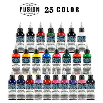 

FUSION Tattoo Ink 25 Colors Set 1 oz 30ml/Bottle Tattoo inks Pigment Kit for 3D makeup beauty skin body art Permanent makeup