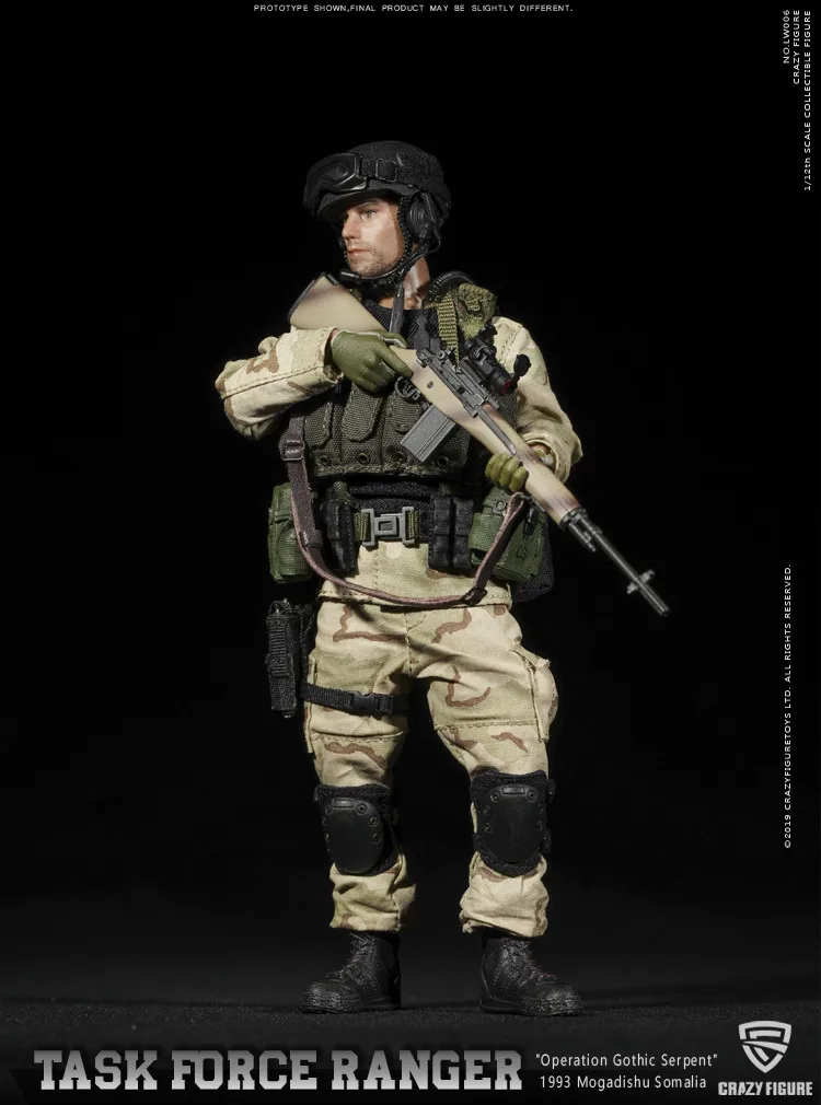 CrazyFigure LW006 1/12 Спецназ США Delta M14 снайперская Рейнджерс Целевая группа 199" операция Готическая змея" в районе могадиши