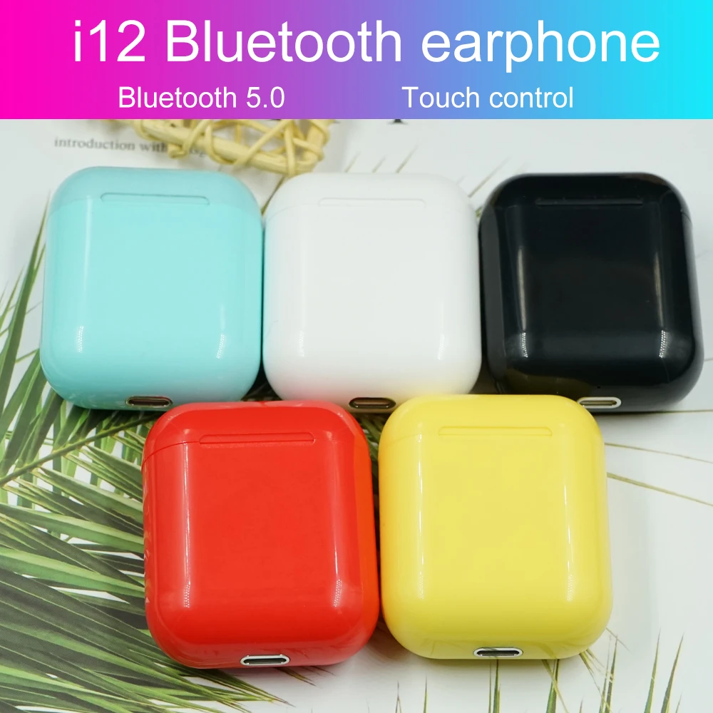 Настоящая беспроводная Bluetooth гарнитура i12 TWS беспроводные наушники мини