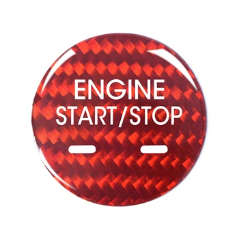 

Replacement for Cadillac XTS CT6 Auto Start Stop Button Sticker Carbon Fiber Red Car Engine Button Cover Trim