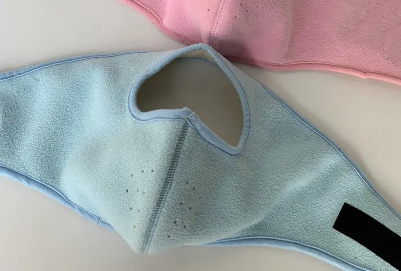blue Зимняя теплая маска унисекс однотонная Ветрозащитная маска для лица с защитой от ушек утолщенные флисовые дышащие маски на липучке для езды на открытом воздухе - Цвет: blue