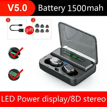

NEW Bluetooth 5.0 Earphone TWS Wireless Headset Touch LED Stereo Earbuds Wireless Earphones