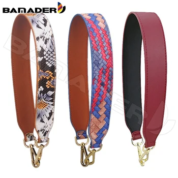

BAMADER Brand Fashion Short Wide Shoulder Strap 68CM Hot High Quality Snake Pattern Leather Bag Strap Bag Accessories Obag