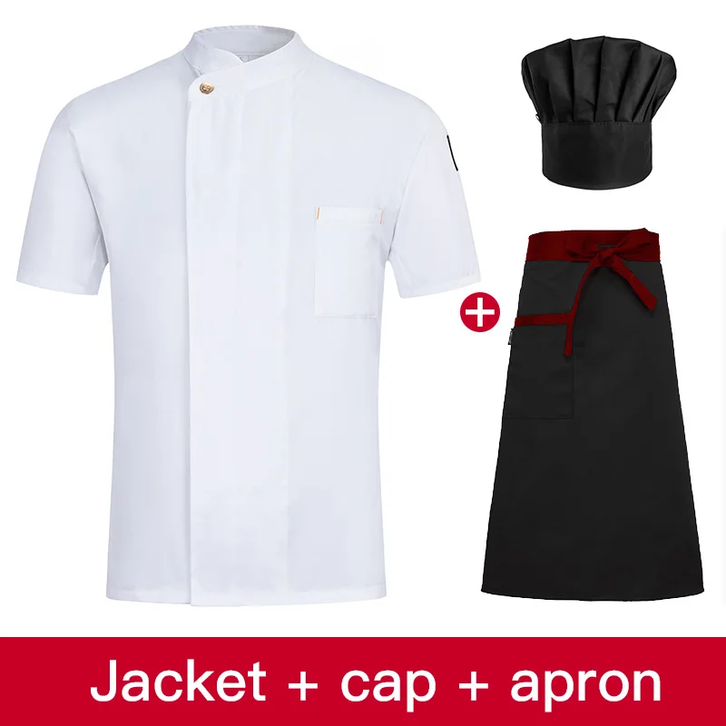 Услуги общественного питания шеф-повара Униформа с коротким рукавом мужская кулинарная куртка размера плюс женская униформа повара