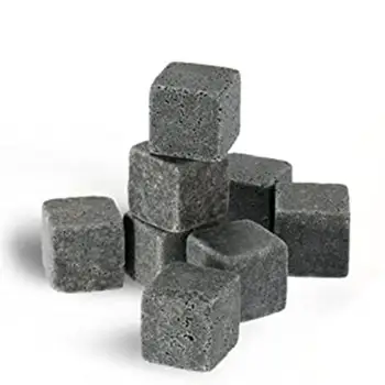 

9pcs/bag 100% Natural Whiskey Stones Ice Cube Whisky Stone Reusable Chilling Cooler Wine Rock Drinks Ice Stones Barware Free Bag