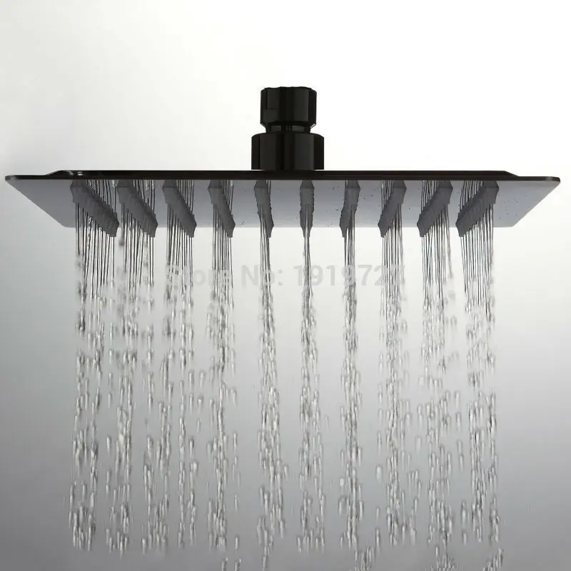 Vidric Flow Ristrictor Air Booster 25% Water Save Polish Chrome Stainless Steel Square High Pressure 12 Inch Rain Shower Head
