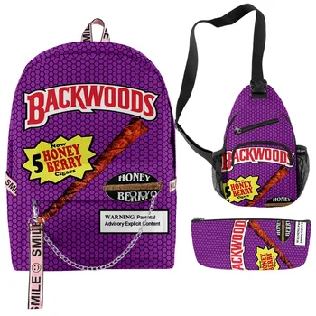 

3D Printing Backpack Backwoods Cigar Set Backpack Men and Women Schoolbag Student's Backpack Support Customization