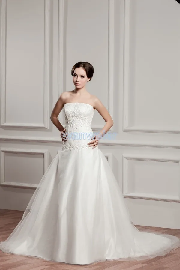 

free shipping 2016 new design hot seller good quality small train custommade size/color white ball gown white wedding dresses