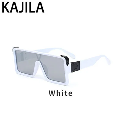 Квадратные Солнцезащитные очки Мужские градиентные зеркальные очки для вождения брендовые дизайнерские роскошные женские очки прозрачные UV400 oculos masculino2135 - Цвет линз: White