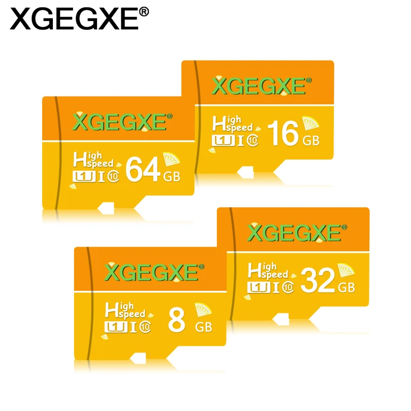 

XGEGXE Memory Card 32GB Class10 64GB UHS-1 Mini Flash Card Sunshine Style Memory TF Card Lemon Citrus Color High Speed For Phone