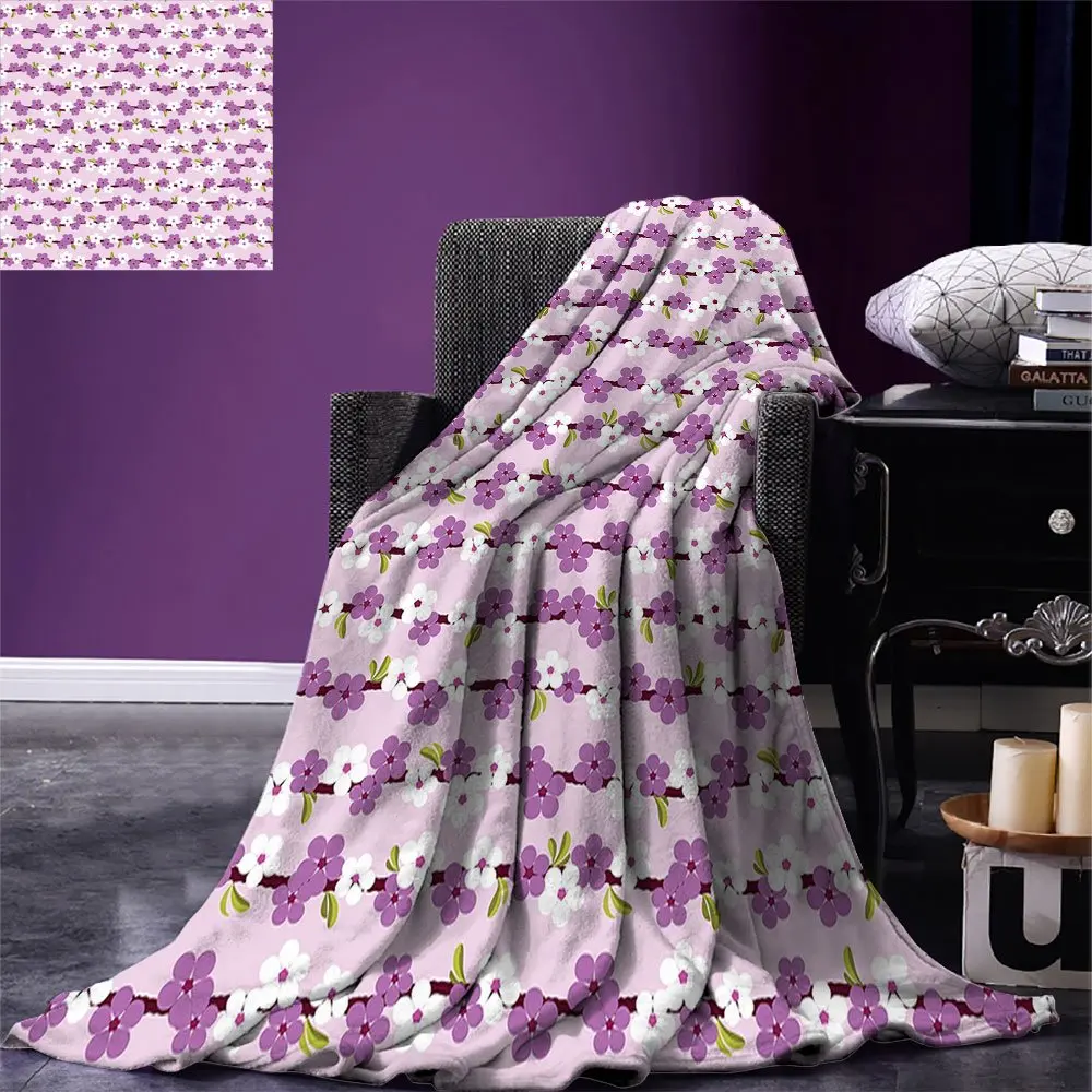 Японское одеяло горизонтальные ветви с цветущей вишней узор - Цена: 