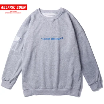 

Aelfric Eden Letter Printed Pocket Sweatshirts Mens 2019 Autumn Harajuku Streetwear Casual Cotton Pullovers Hip Hop Long Sleeve