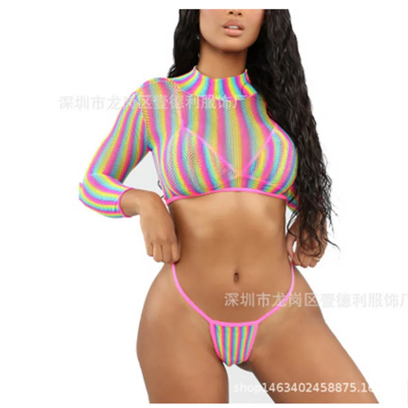 

3 Piece Swimsuit Women Solid Bikini 2019 Mesh Long Sleeve High Waist Bikini Set Push Up Swimwear Bra Bottom Cover Up Swimwear
