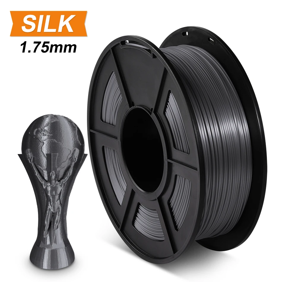 SUNLU-3D filamento de seda PLA 1,75, bobina de 1KG, filamento PLA de seda para impresora 3D, impresión sin problemas, materiales 3D