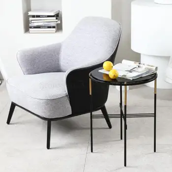 

Light Luxury Sofa Chair Single Leisure Chair Simple Modern Household Single Chair Bedroom Designer Metal Chair