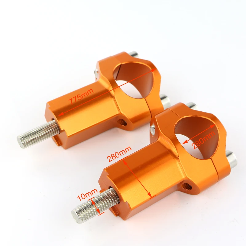 Orange Аксессуары для мотоциклов, подходят для KTM 300 450 530 XCW, на шесть дней выше, руль, рейзеры, толстая рукоятка, крепление, зажим 28 мм 1 1/8" - Цвет: Orange