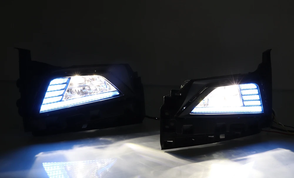3 цвета светодиодный дневный ходовой светильник DRL для VW Polo+ автомобильная лампа в сборе с динамическим сигналом последовательного поворота+ синий режим