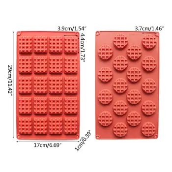 

2pc/set 18/20 Cavity Silicone Waffle Mold Maker Cake Cookie Chocolate Pan Baking Mould Nonstick Bakeware Tool X7YC