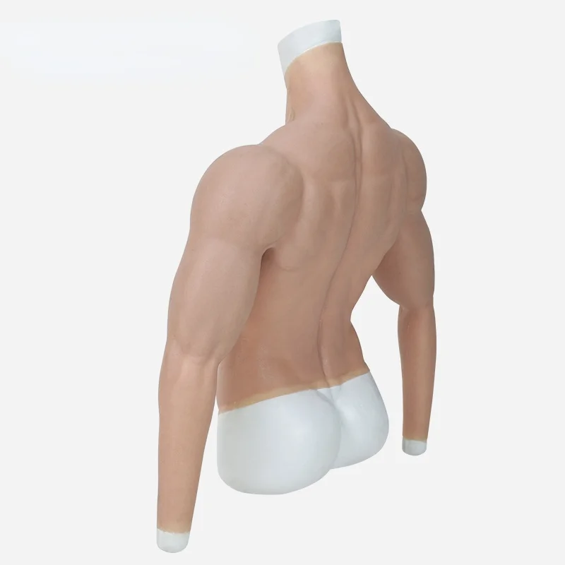 Realistic Silicone Fake Muscle Men's Suit with Arms and Fake Belly Suit Masquerade Performance Costume