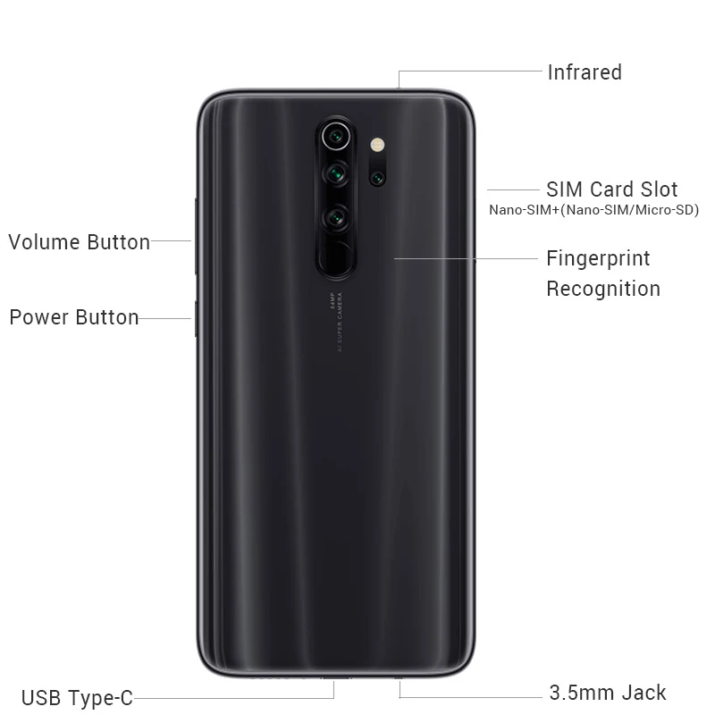 Xiaomi Redmi Note 8 Pro смартфон с восьмиядерным процессором Helio G90T ОЗУ 6 ГБ ПЗУ 64 53 &quot 4500
