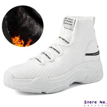 

Sneakers 2019 New Autumn Winter Casual Snow Boots Men Ankle Boots Flat Slip-on Resistant Fashion Man Winter Shoes Big Size 35-48
