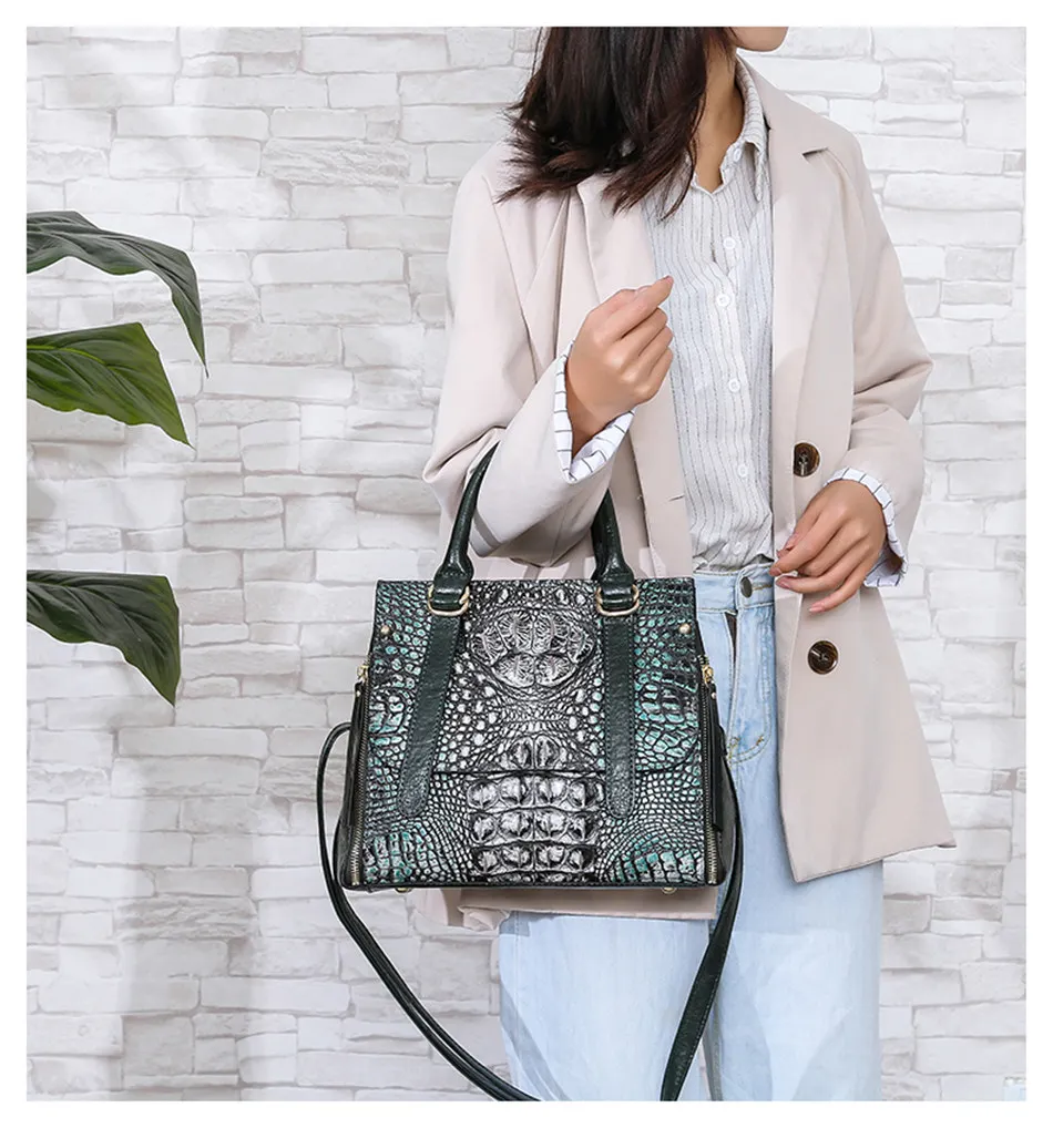 Роскошные женские сумки, дизайнерские сумки из кожи аллигатора, известный бренд, женские сумки, большая вместительность, сумки через плечо для женщин