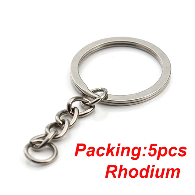 5-20pcs/lot Key Chain Key Ring keychain Bronze Rhodium Gold 28mm Long Round Split Keyrings Keychain Jewelry Making Wholesale DIY 5PCS Rhodium