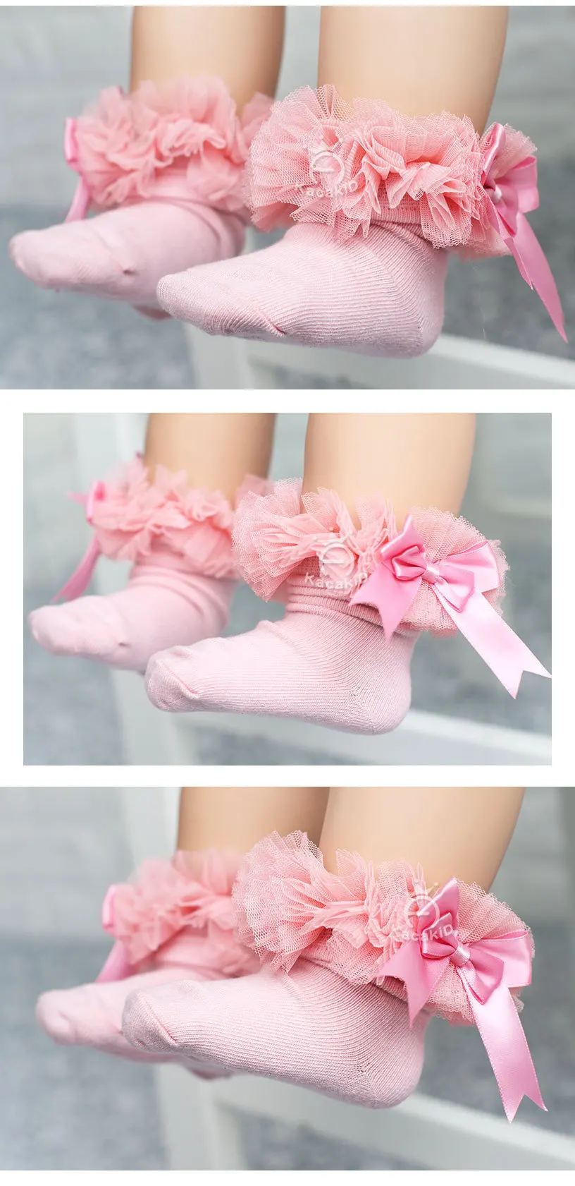 New Arrivals Kids Girl 2-12 Years Big Lace Princess Short Socks Cotton Socks S/M/L Children Lace Socks