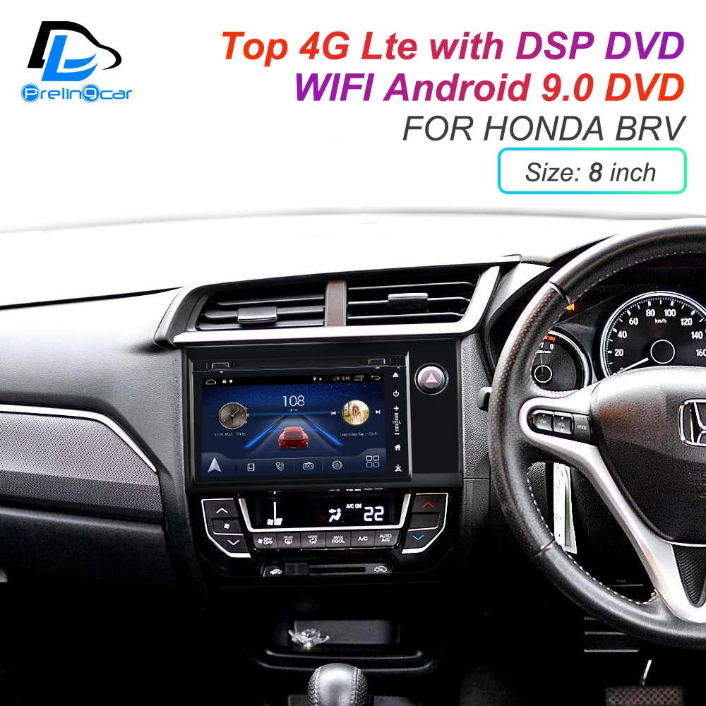 Мультимедийный DVD-плеер Android 9 0 DSP сабвуфер 4G Lte для HONDA BRV монитор на подголовник