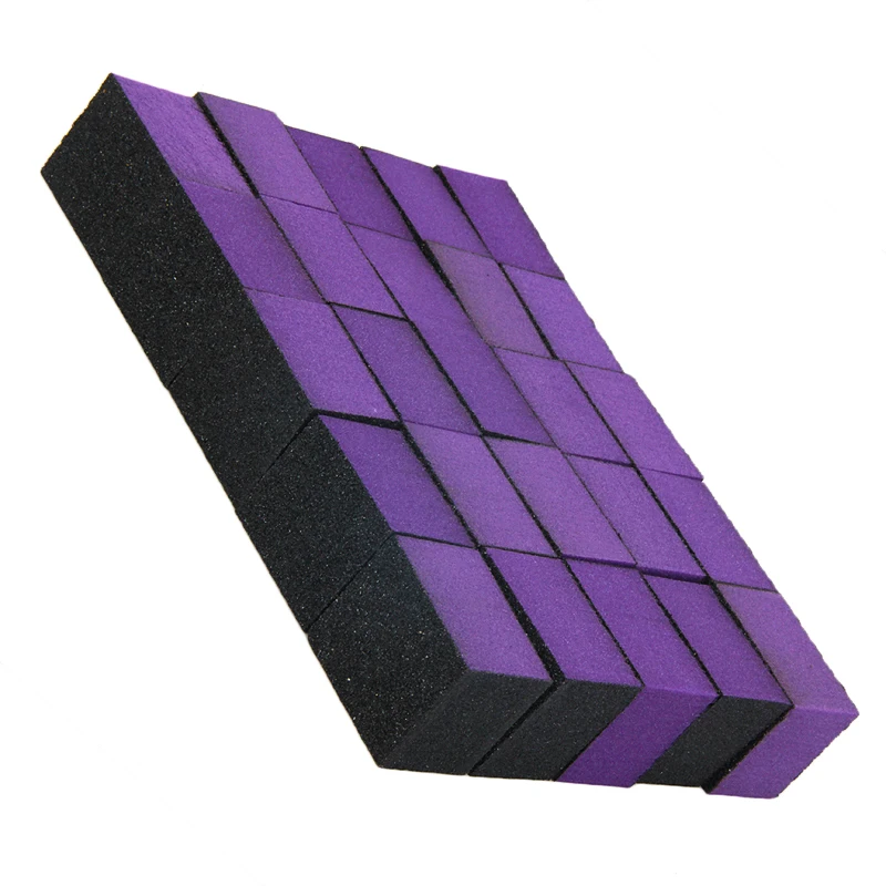 New 25pcs Purple Nail File 60/60/80 Grits Polishing Sanding Tips Cuticle Remover Nail Art Buffering Files Manicure Tools