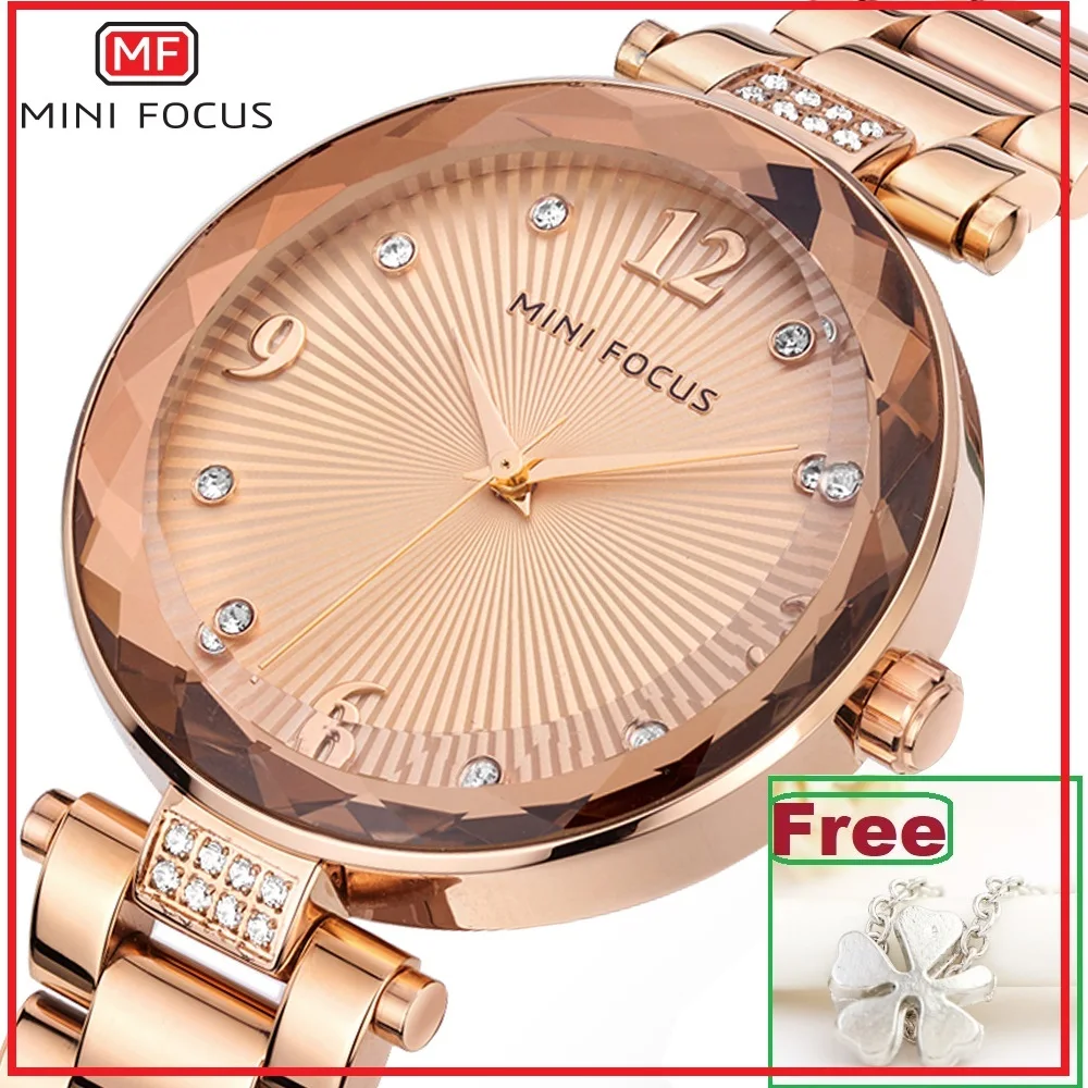 

MINI FOCUS Crystal Gold Watch Women Ladies Famous Top Brand Luxury Quartz Watch Female Clock Montre Femme Relogio Feminino 0038L