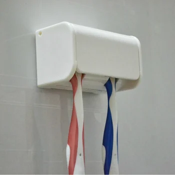 

Toothbrush Wall Mounted Toothbrush Holder With Protecting Cover Dustproof Toothbrush Holder With Two Head New