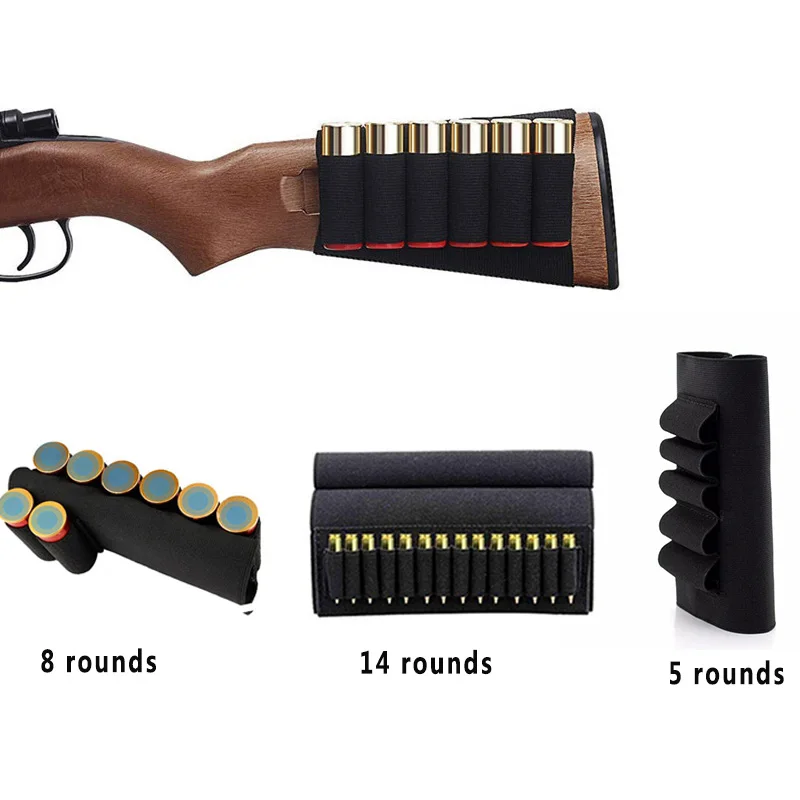 Tactical Rifle Shell Buttstock Shotgun Holder for Cheek Rest Ammo Holder Pouch 