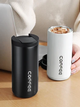 

Stainless Steel Coffee Mug Double Wall Insulated Tea Cup With Lid Travel Mug Yerba Mate Gourd