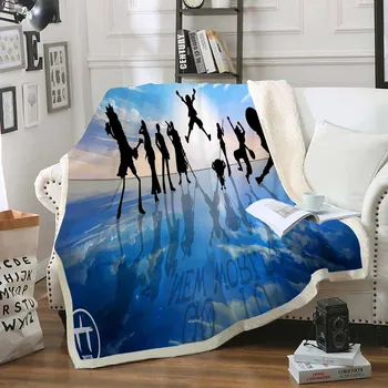 

3D Cartoon Anime Luffy Sofa Throw Blanket for Kids Boys Fleece Warm Blanket Bed Sheet ONE PIECE Travel Party Nap Blanket