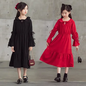 

Kids Dresses For Girls Autumn Girls Clothes Princess Dress Elegant Teen Bow Ruffle Long Christmas Dress Girl 6 8 10 12 14 16 Yrs