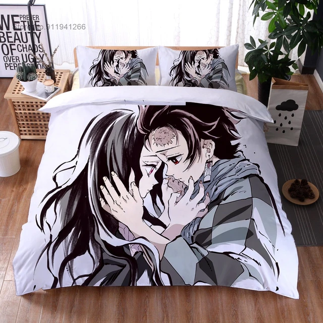 Demon Slayer Anime Bedding Set para Crianças, Capa de edredão, Fronhas,  Consolador, Decoração do quarto, Desenhos animados, Kamado Tanjirou,  Nezuko, Rengoku, Giyuu - AliExpress