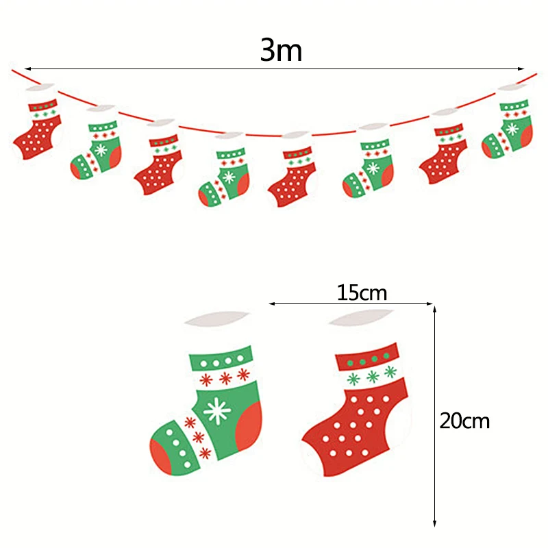 3M отличный подарок на Рождество баннер милый Санта Клаус Снеговик дерево Бумага баннеры Год Вечерние гирлянда для развешивания украшения 7z - Цвет: G12