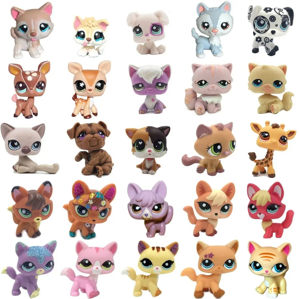 2" Rare Littlest Pet Shop LPS Pink & White Cute Dog Puppy Figure Kids Toy 
