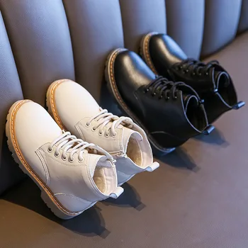 

Autumn and Winter 2019 New Children's British Style Boots and Plush Low Tube Boys' and Girls' Fashion Martin Boots